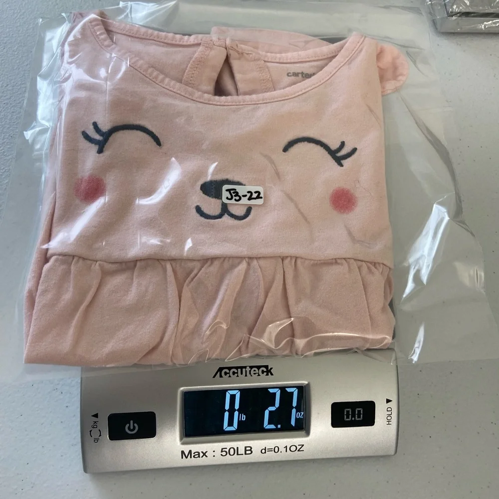 NWOT Carter’s toddler girl’s pale pink bear face decal long sleeve shirt 4T‎